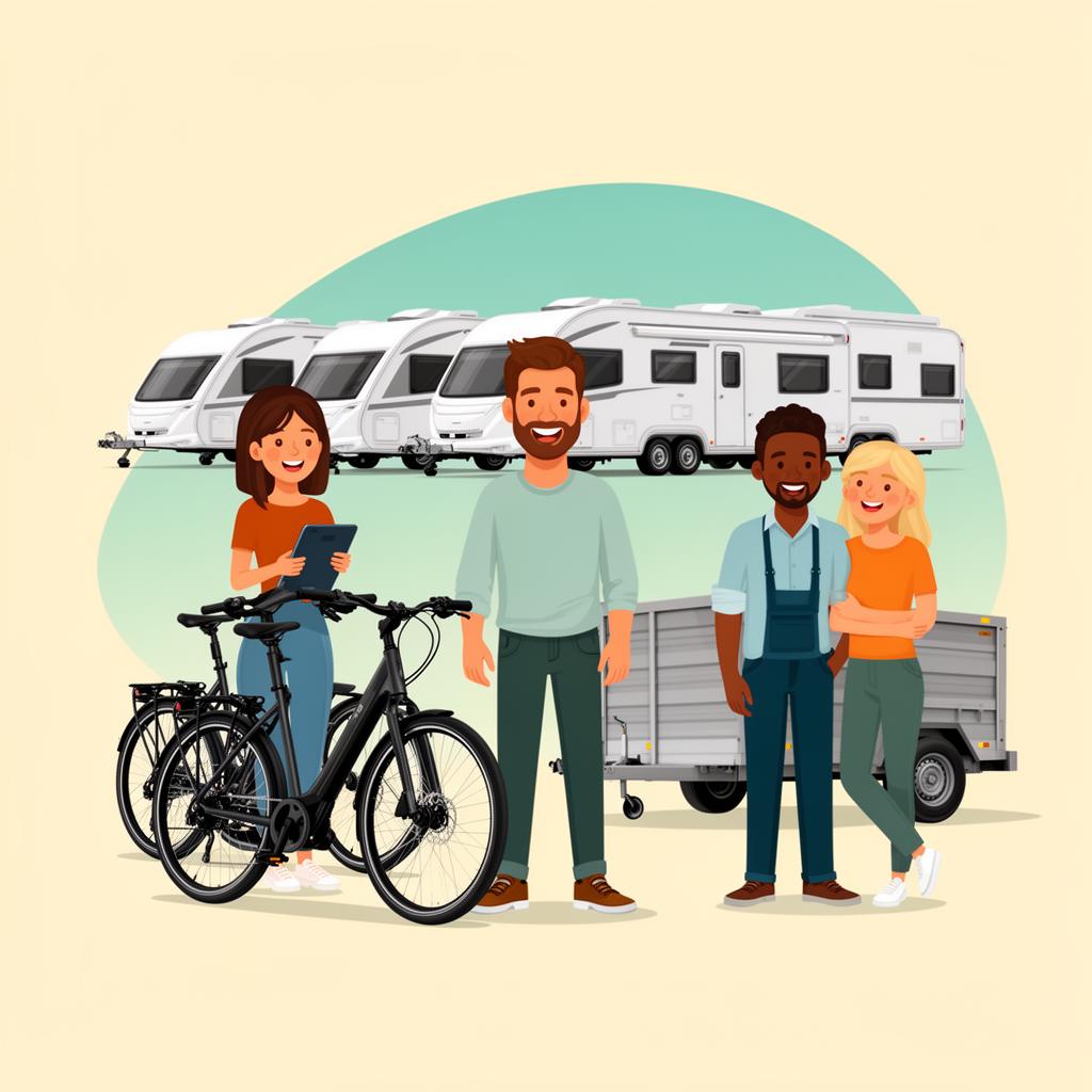 Vermieter von Campern, Anhängern und E-Bikes
